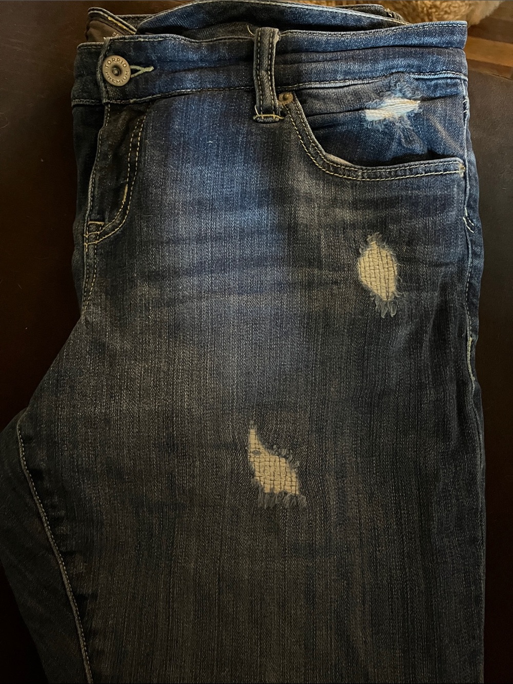 torrid Distressed Dark Wash Boyfriend Jeans
